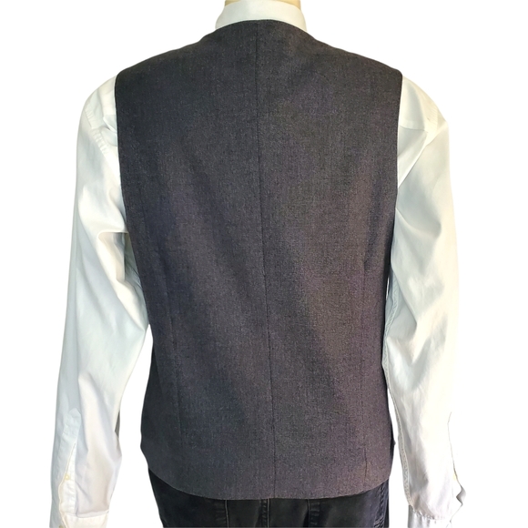 Joseph Abboud Poly Rayon Wool Spandex Blend Vest Men's Medium, Large Charcoal - Picture 3 of 7
